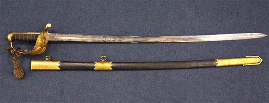 A Royal Naval Officers 1827 pattern dress sword,